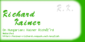 richard kainer business card